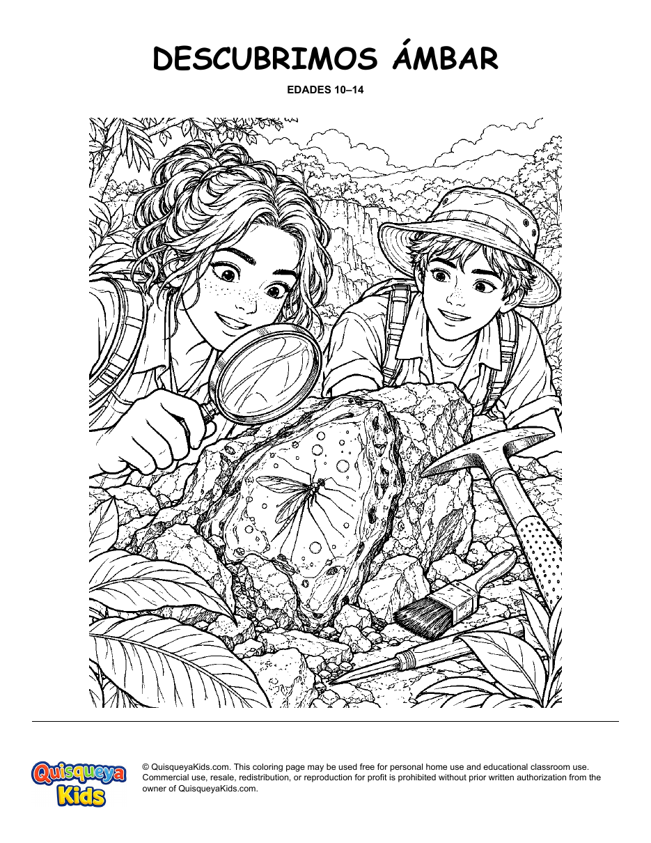 Preview of The Amber Discovery coloring page