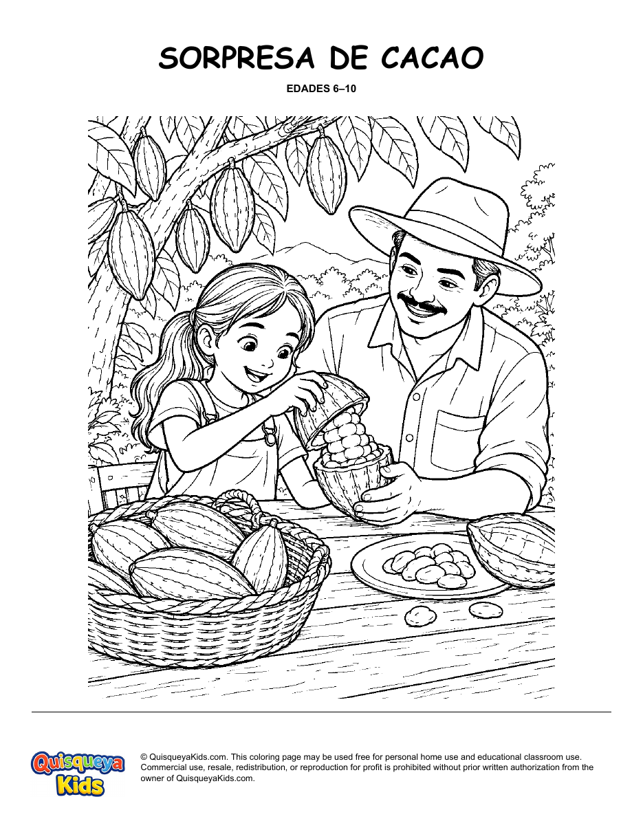 Preview of A Cacao Pod Surprise coloring page