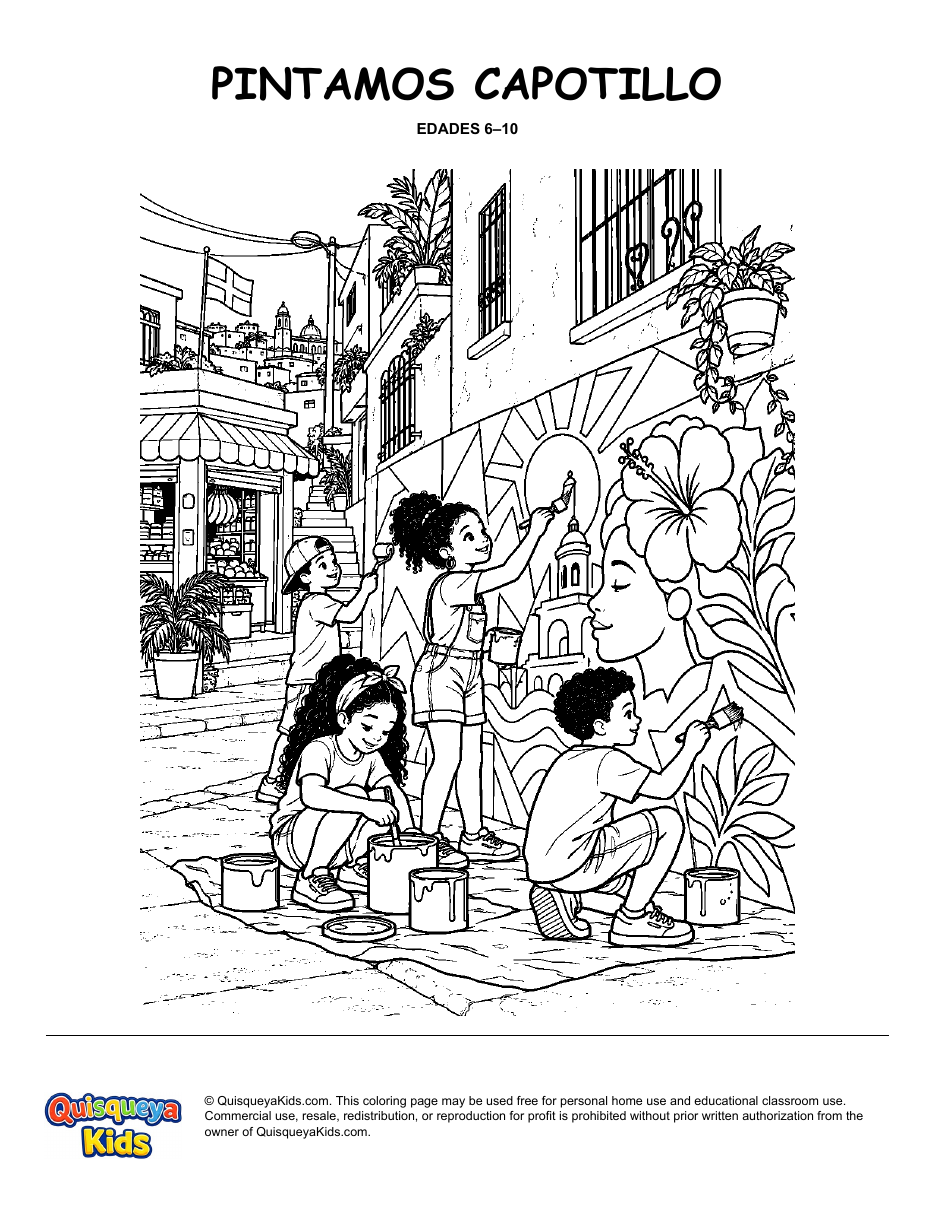 Preview of Painting a Capotillo Mural coloring page