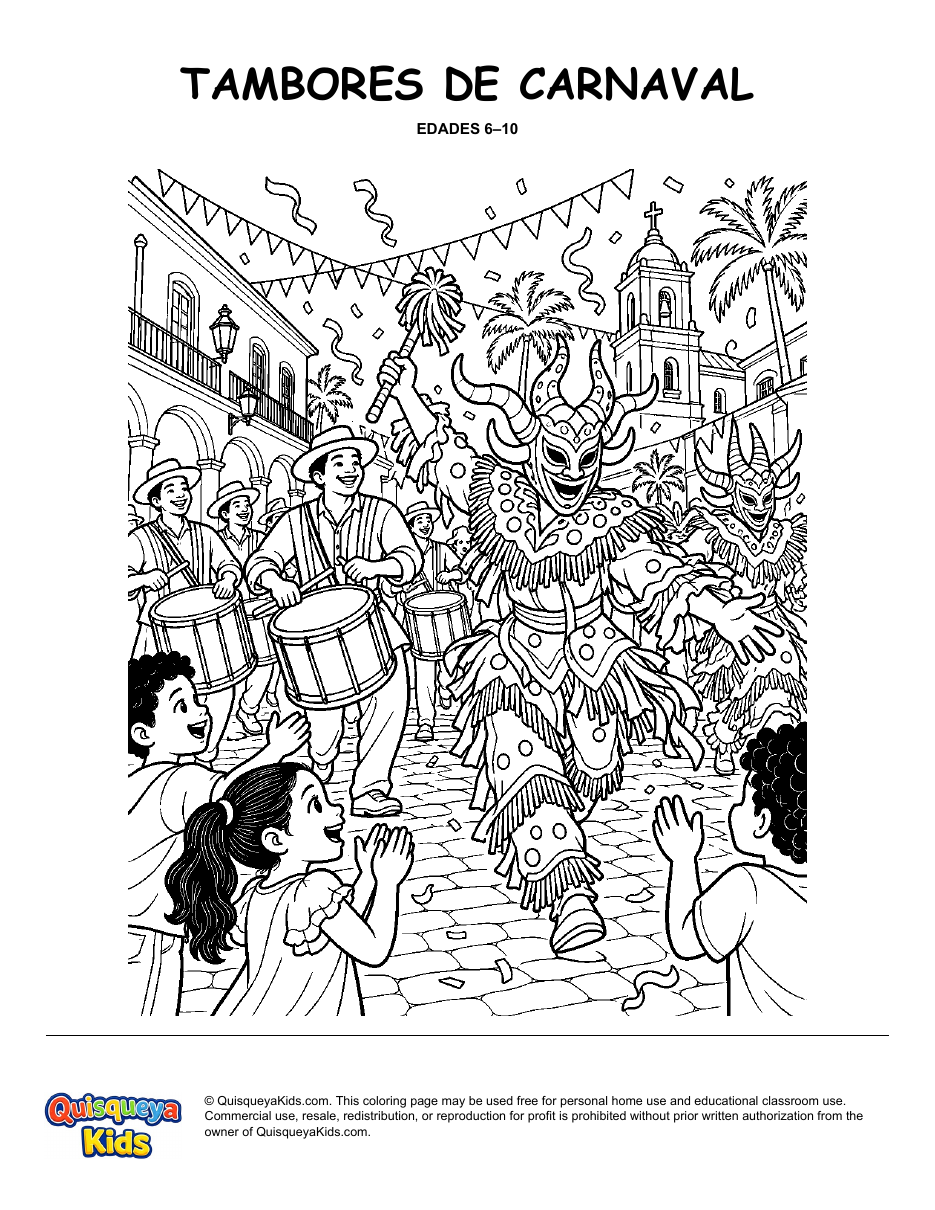 Preview of Carnival Parade Drums coloring page