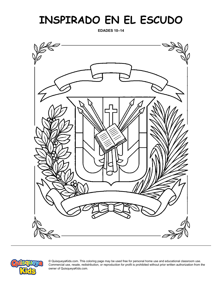 Preview of Escudo-Inspired Coloring Study coloring page
