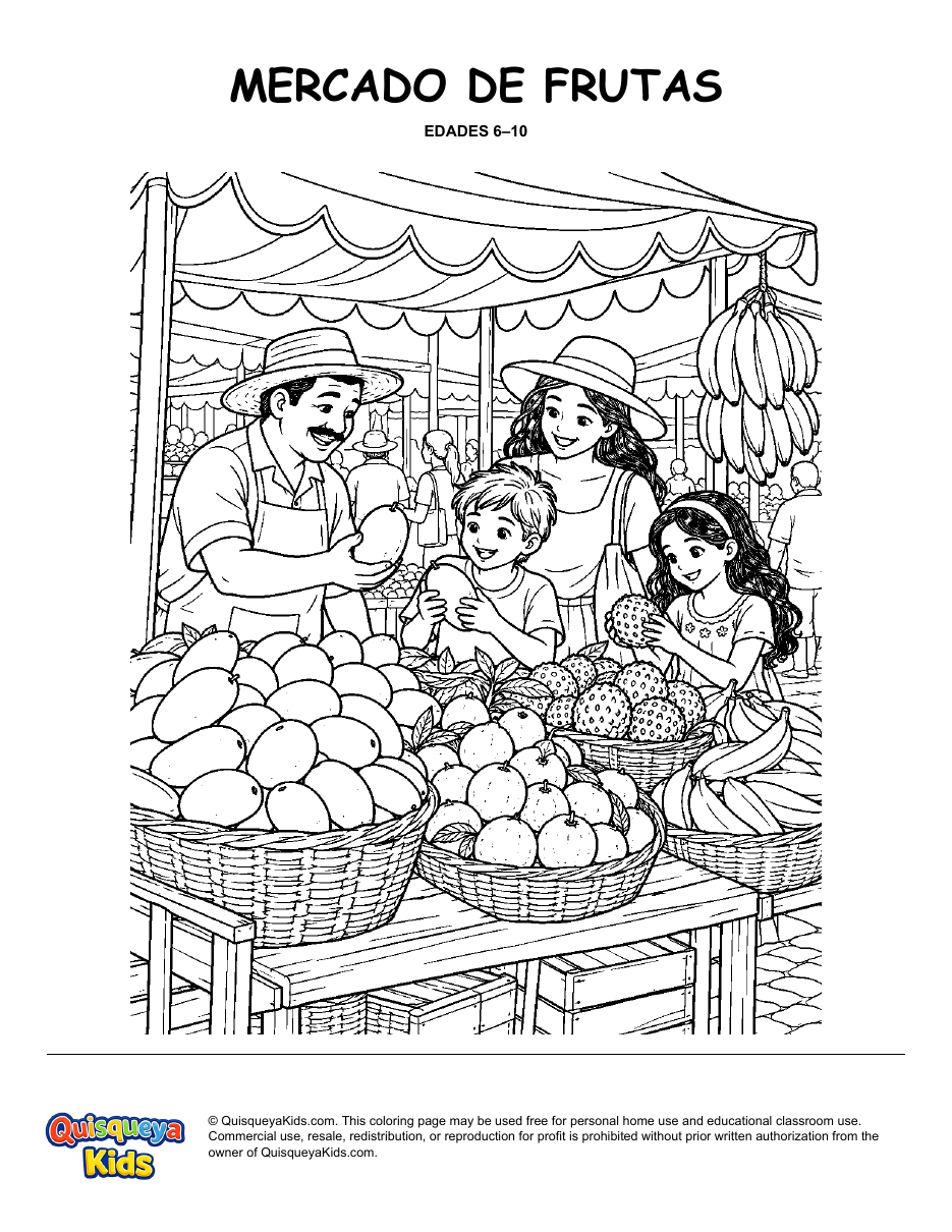 Preview of Dominican Fruit Market coloring page