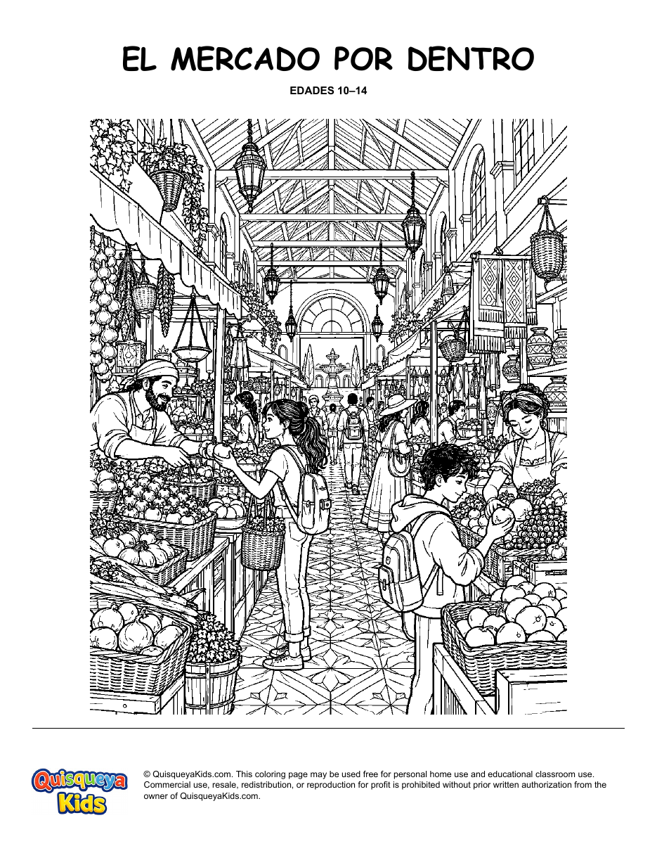 Preview of Market Hall in Detail coloring page