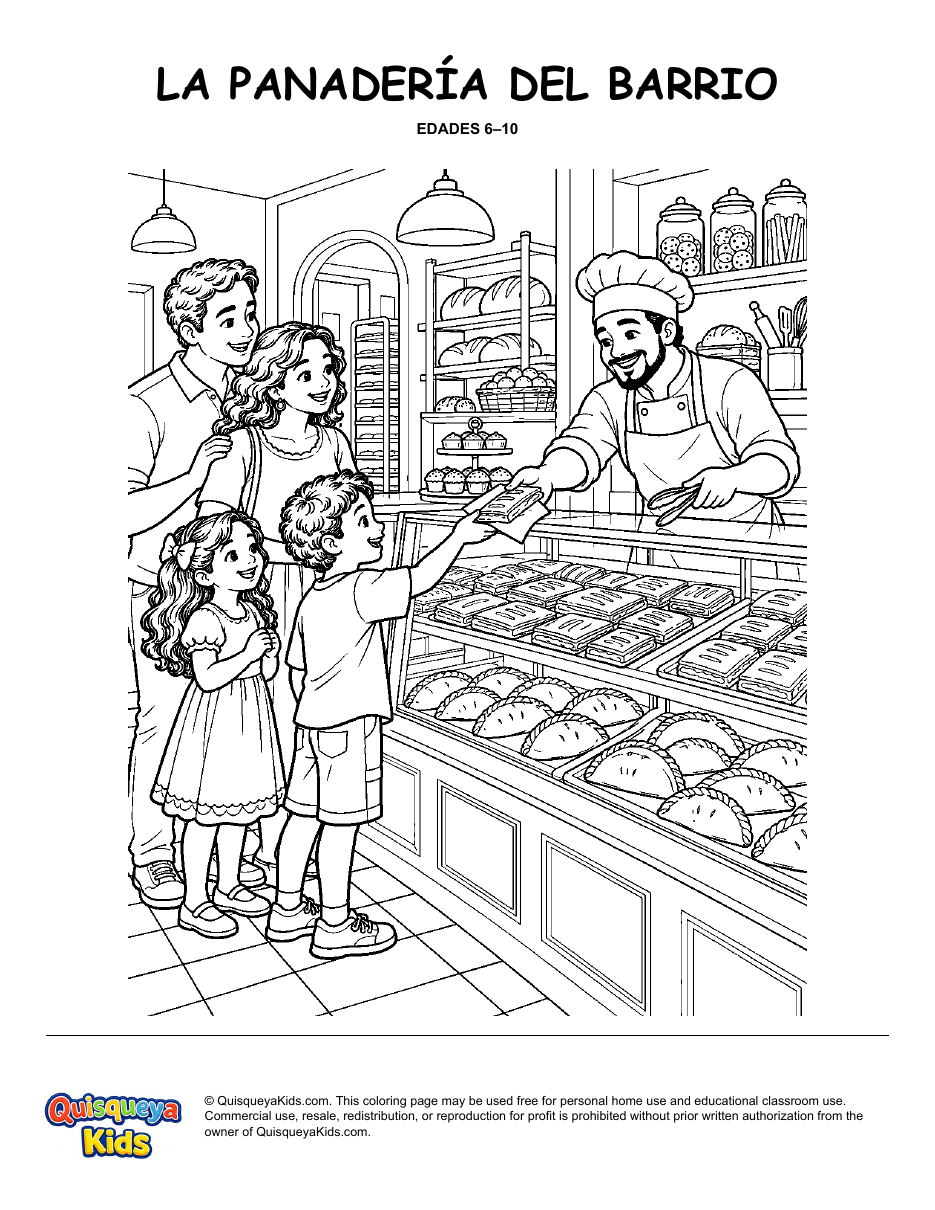 Preview of The Neighborhood Bakery coloring page