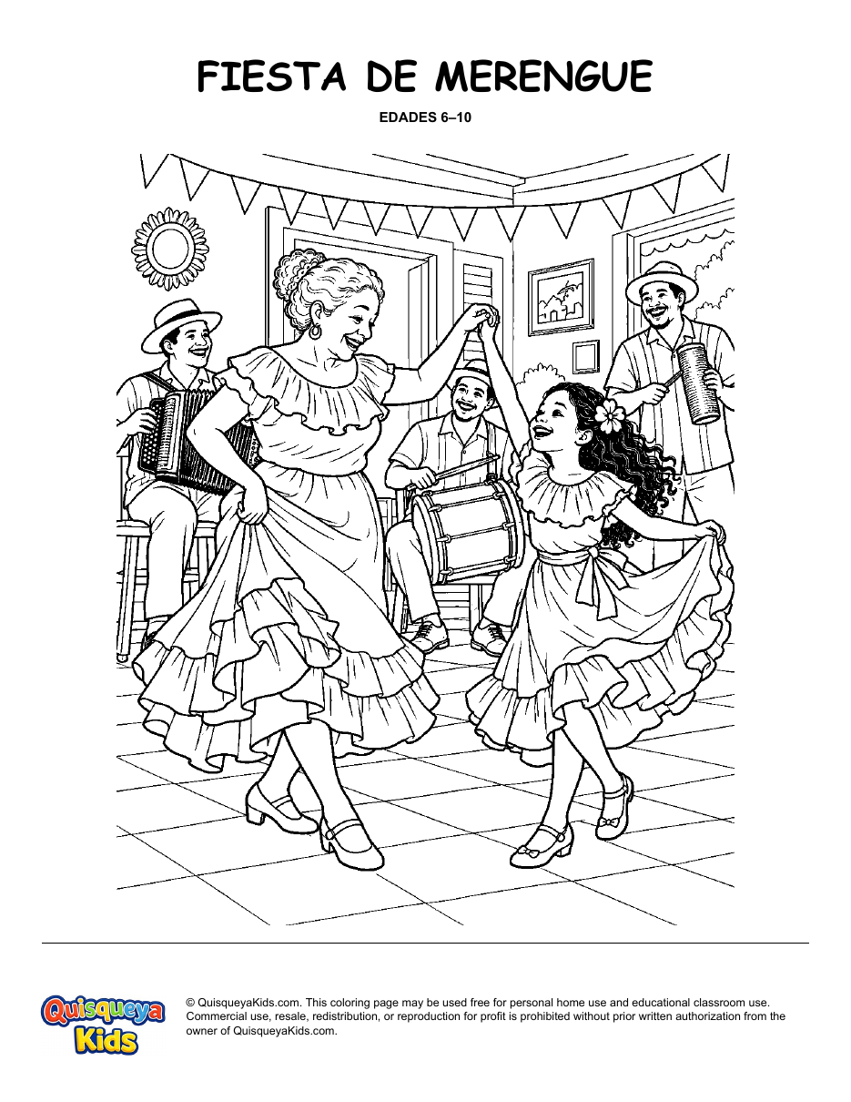 Preview of Merengue Family Party coloring page