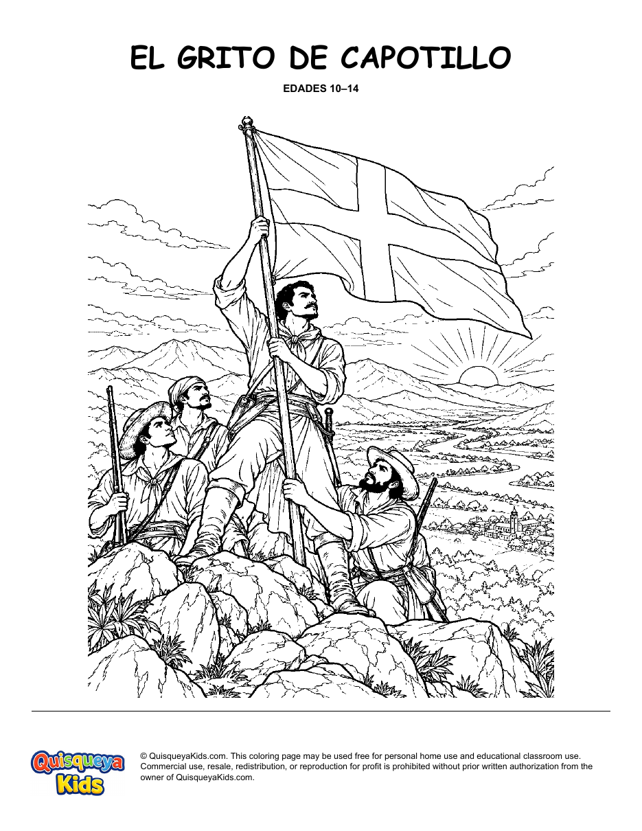 Preview of The Grito de Capotillo coloring page