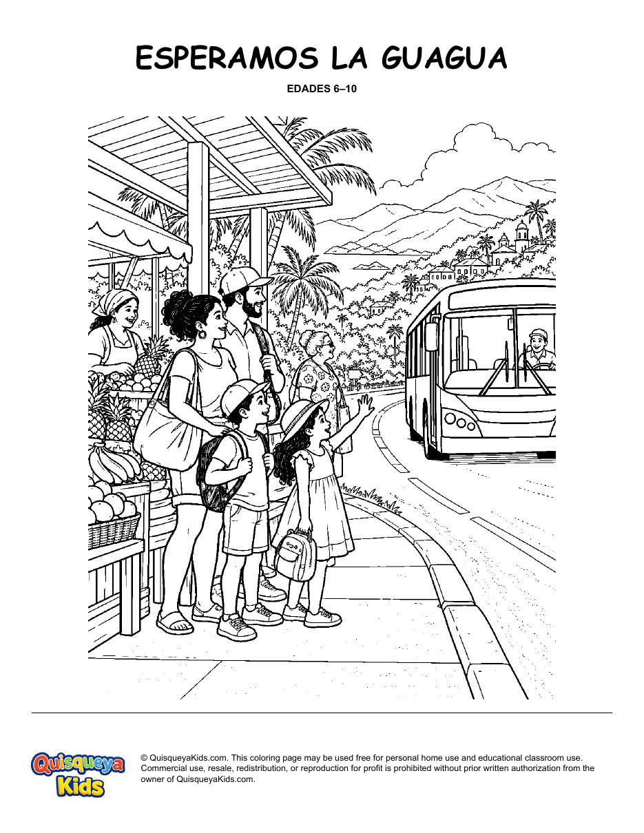 Preview of Waiting for the Guagua coloring page