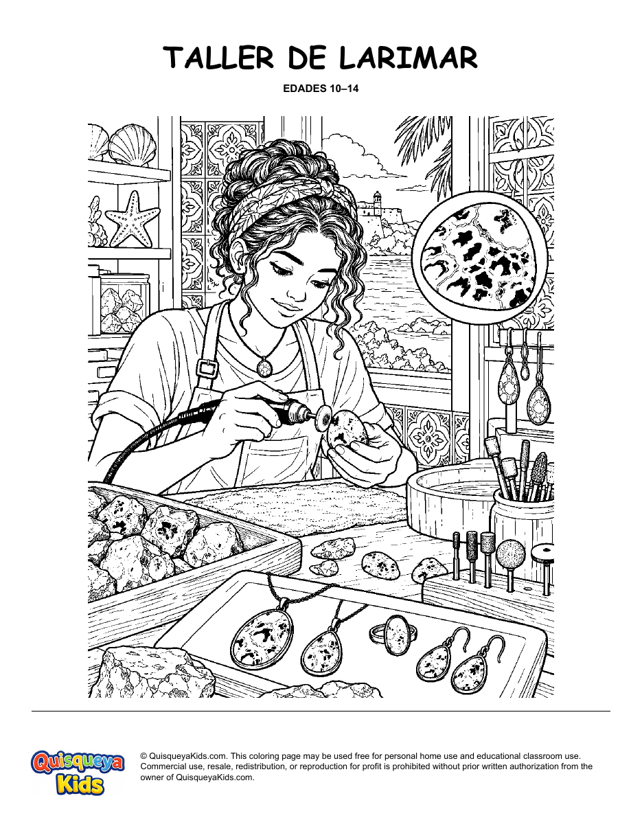Preview of Larimar Artisan Workshop coloring page