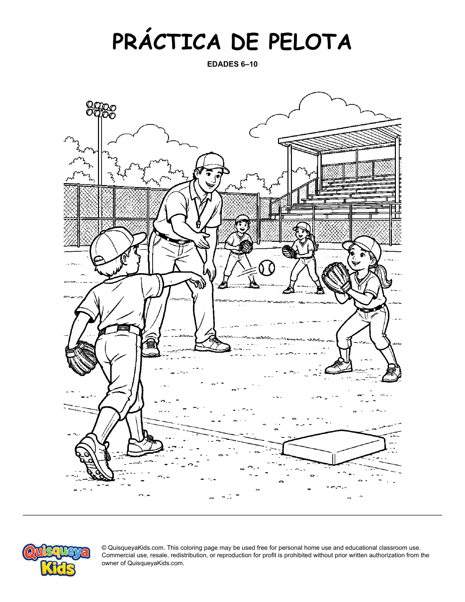 Preview of Little League Practice coloring page