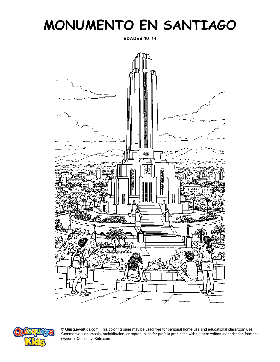 Preview of Monument in Santiago coloring page