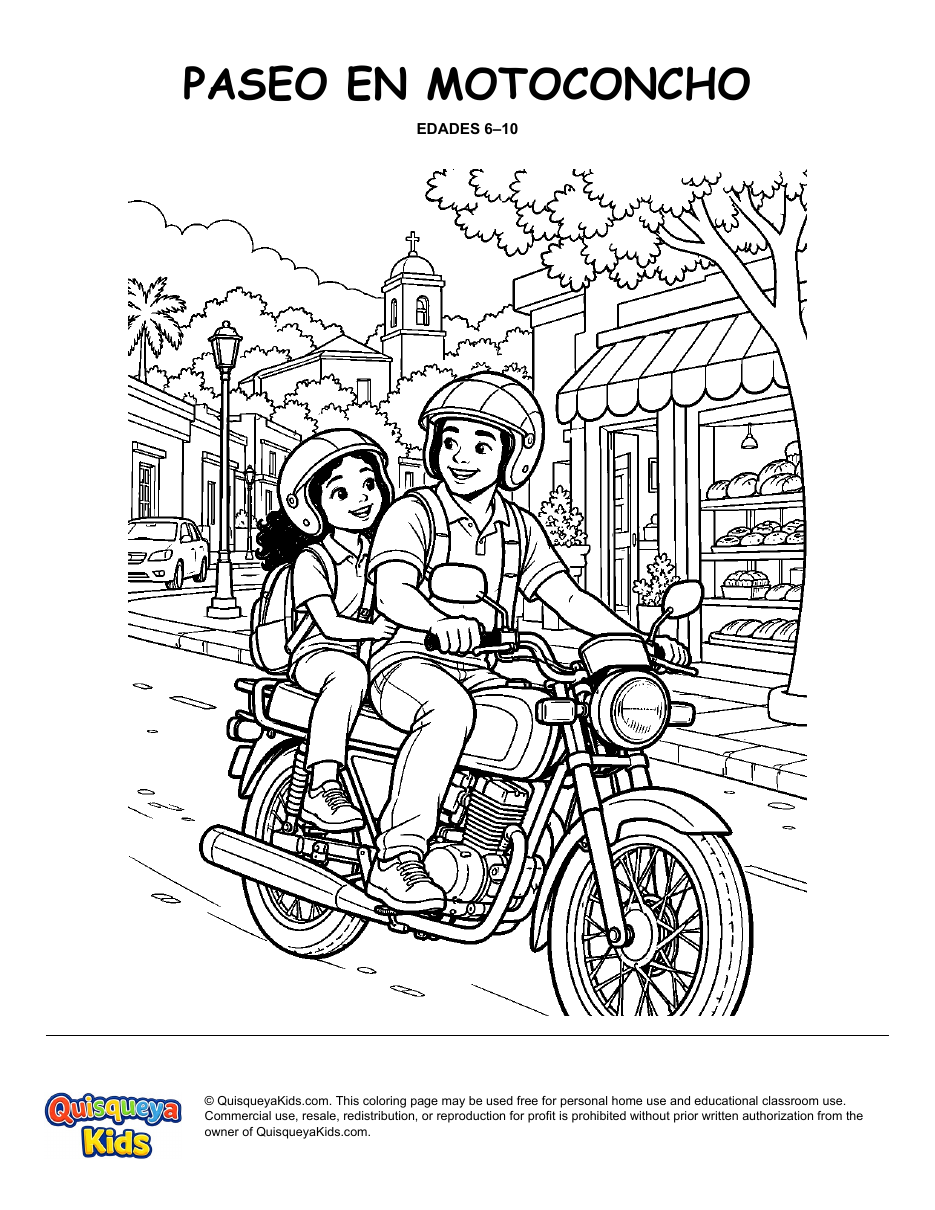 Preview of A Motoconcho Ride coloring page