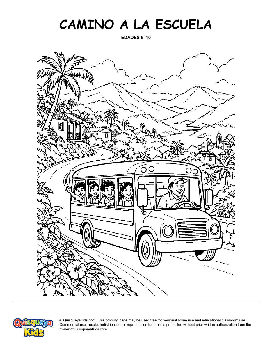 Preview of School Journey through the Mountains coloring page