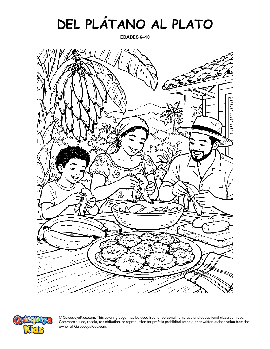 Preview of Plantains from Tree to Plate coloring page