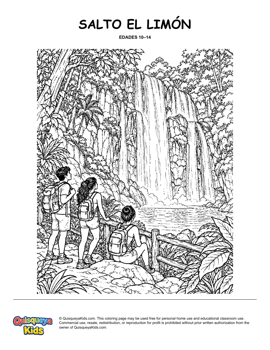 Preview of Salto El Limón coloring page